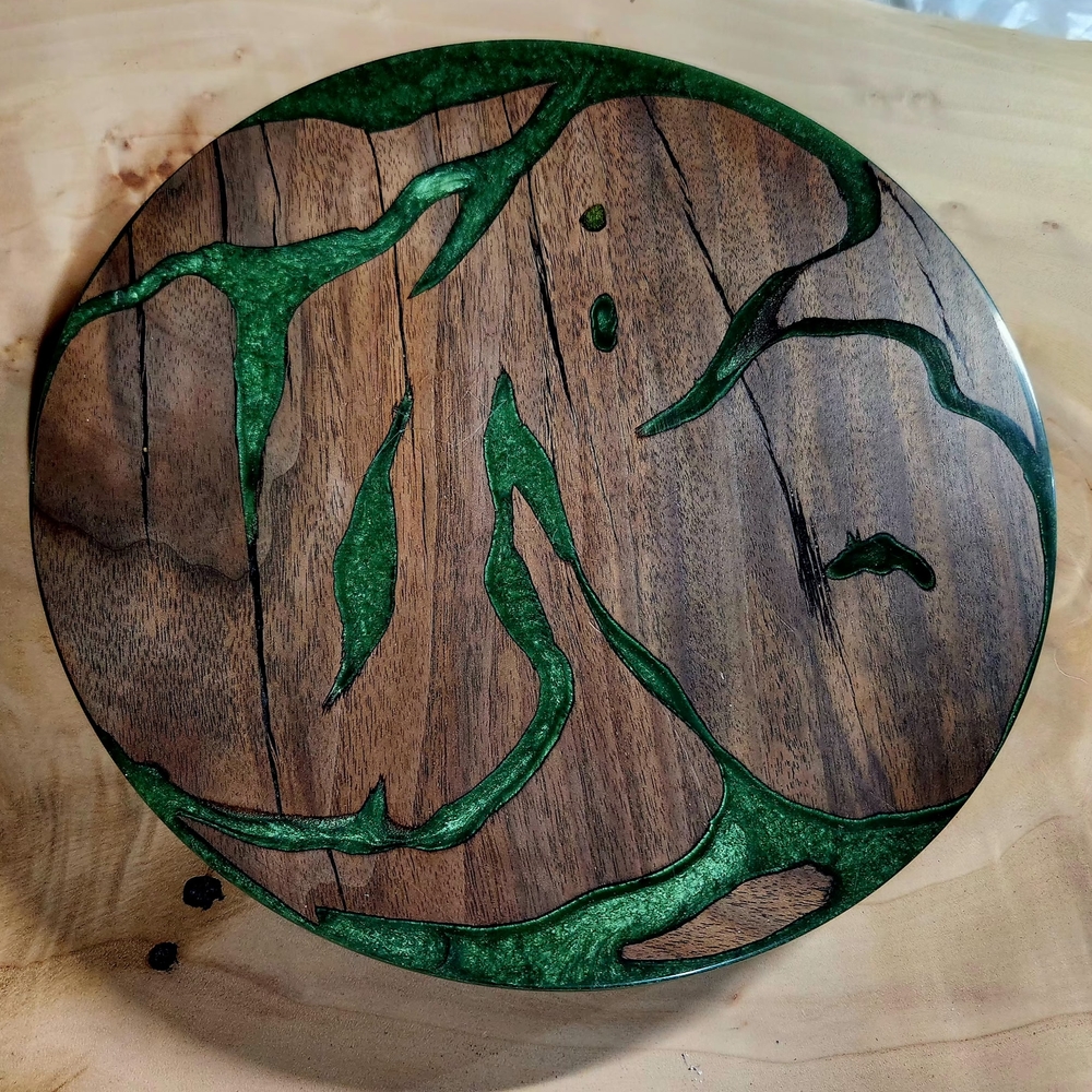 Mixed Media Green and Brown Abstract Art Piece